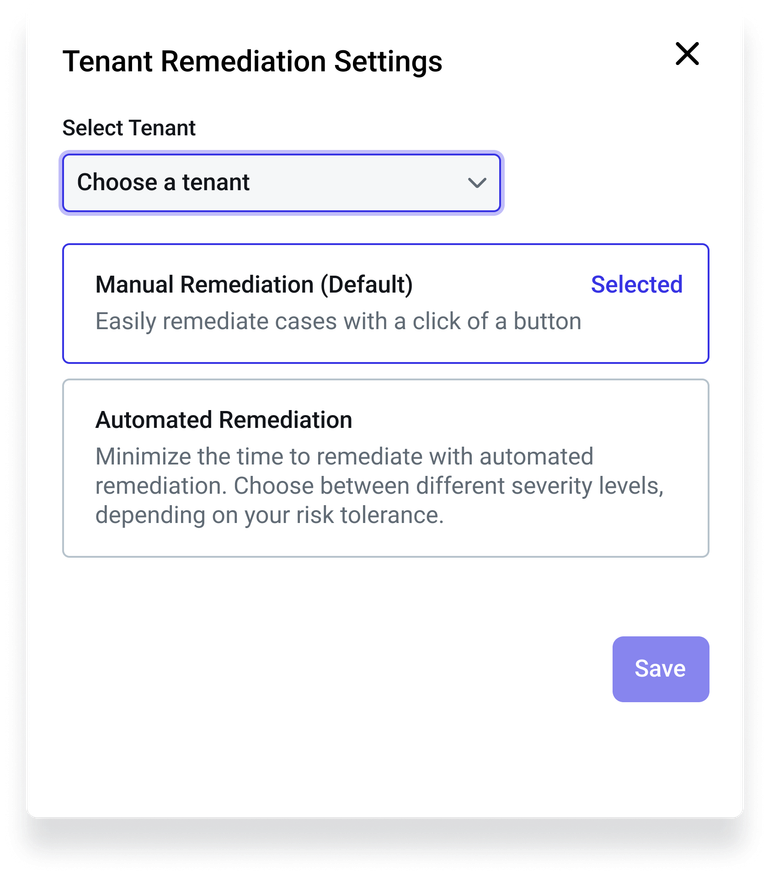 Account Takeover Per Tenant Remediation Settings